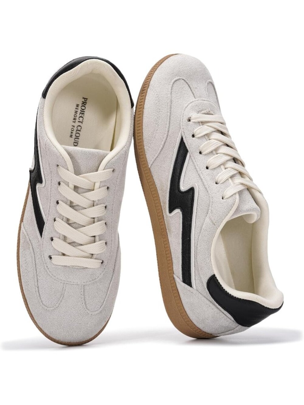 Womens Light Grey Leather Project Cloud Sneaker Comfortable Fashion Sneakers